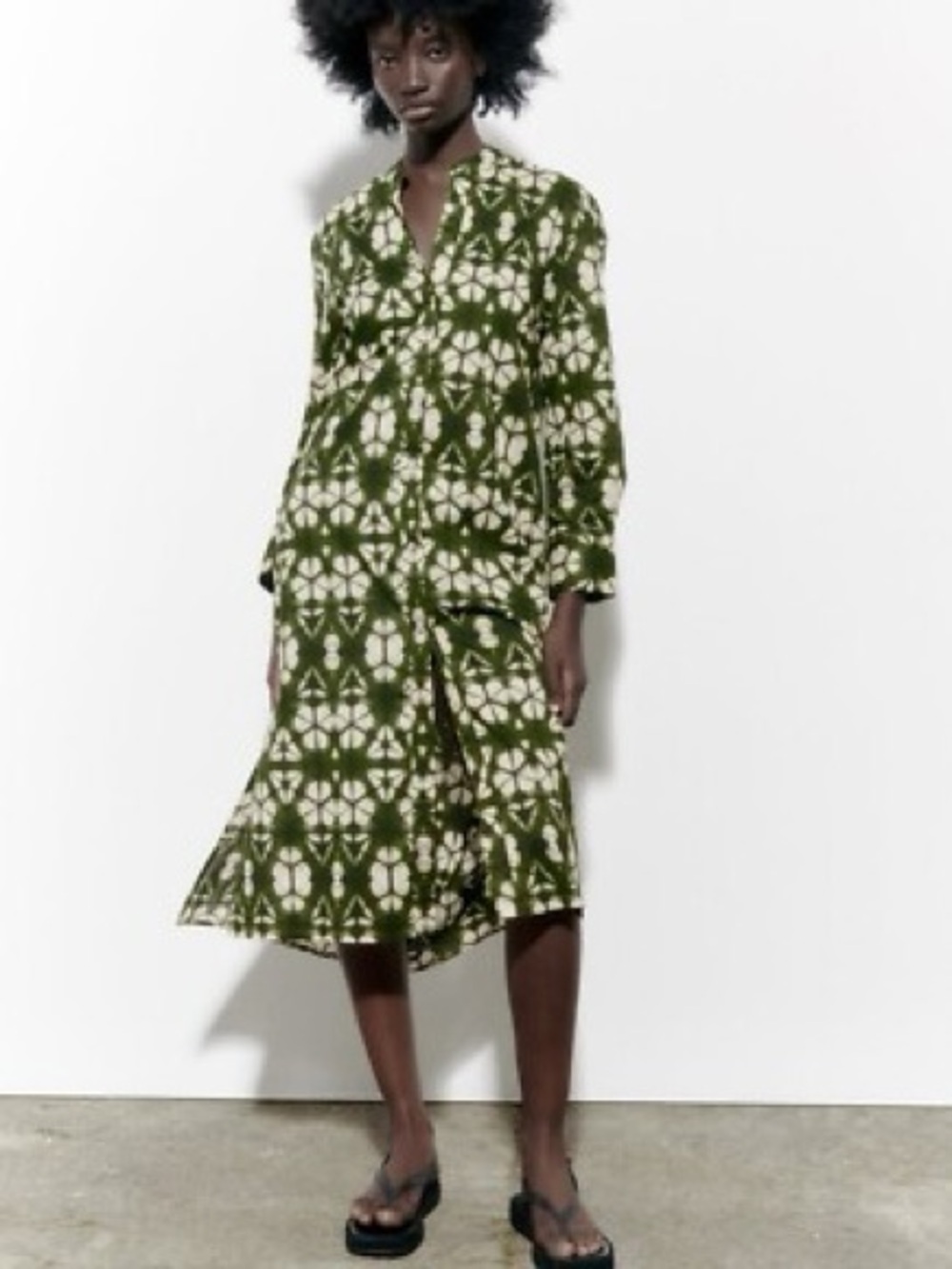 Zara Midi Cotton Beach Coverup Dress Kaftan